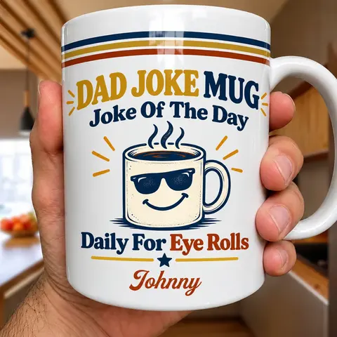 Daily Dad Jokes Interactive Qr Code - Personalized Mug