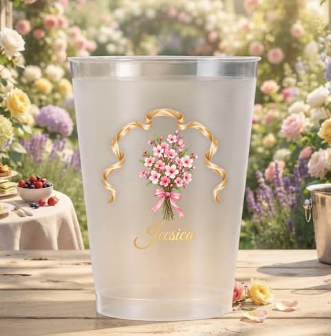 Birth Month Flower Gift For Her - Personalized Party Cup