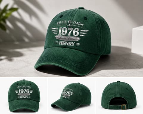Personalized Washed Denim Baseball Cap, Not Old But Classic, Unique Creative Gift For Husband