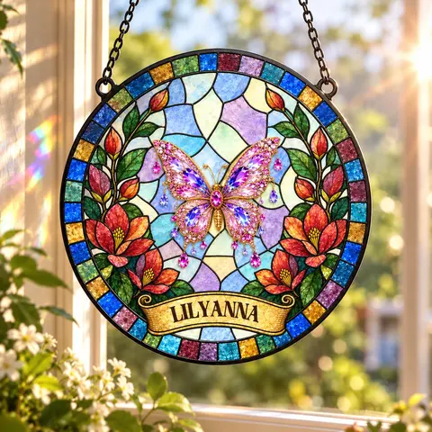 Custom Animal & Bird Stained Glass - Personalized Window Hanging Suncatcher - Gift For Nature & Animal Lovers