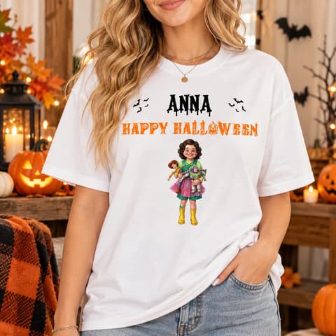 Personalized 3d Halloween Portrait Shirt – Custom Photo Halloween T-Shirt
