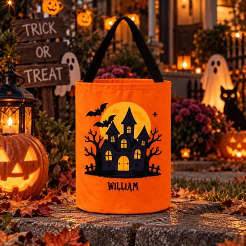 Halloween Candy Bag For Kids – Personalized Trick Or Treat Bucket Party Bag