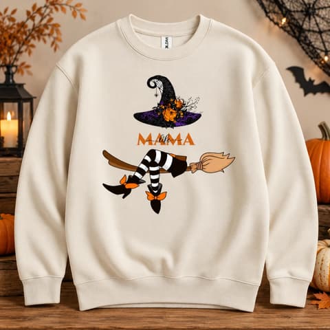 Personalized Halloween Witch Sweatshirt Custom Name Or Quote Spooky Season Gift