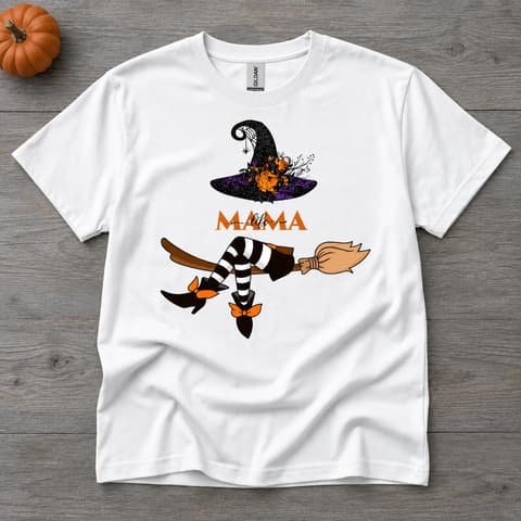 Custom Name Halloween T Shirt Personalized Witch Hat Broom Funny Mom Halloween Shirt