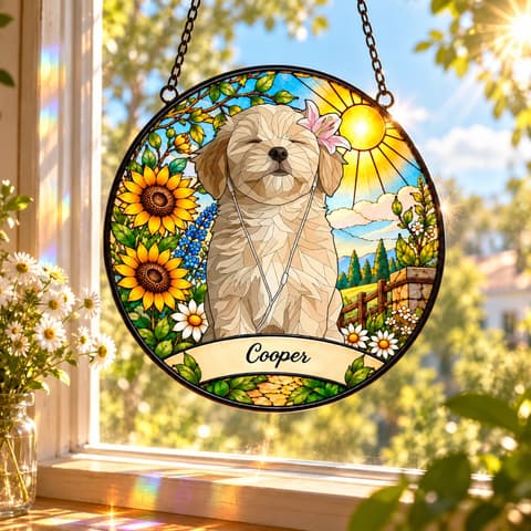 Personalized Cat Stained Glass Suncatcher, 3d Custom Cat Memorial Gift, Pet Loss Sympathy Gift, Cat Lover, Pet Remembrance Gift