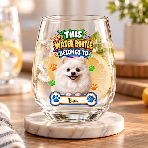 This Glass Cup Belongs To - Personalized Pet Photo Glass Tumbler