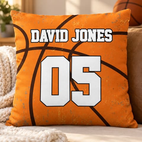 Custom Sports Jersey Throw Pillow Personalized Name Number Athlete