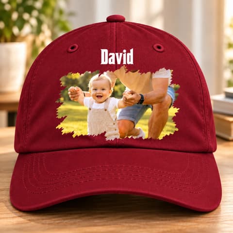 Custom Baby Photo & Name - Personalized Baseball Cap - Father'S Day Gifts For Dad, Grandpa & Family
