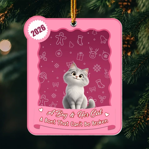 A Girl & Her Cats Has Unbreakable Bond Toy Box - Personalized Acrylic Ornament