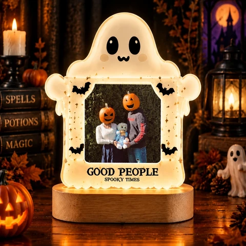 Personalized "Friendly Ghost" Family Photo Halloween LED Night Light