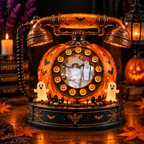 Personalized "Vintage Telephone" Family Photo Halloween LED Night Light