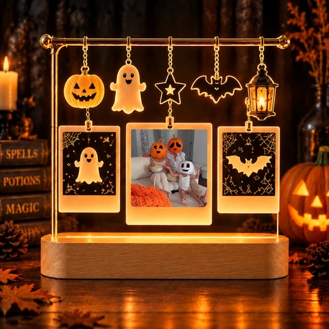 Personalized "Polaroid Hanging Frame" Family Photo Halloween LED Night Light