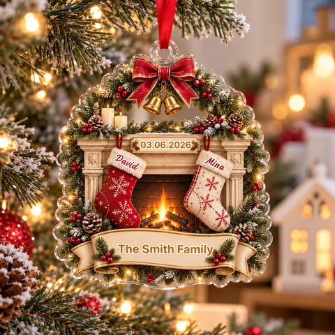 Personalized Acrylic First Christmas As Mr. & Mrs. Hanging Ornament, Couple Xmas Tree Decor