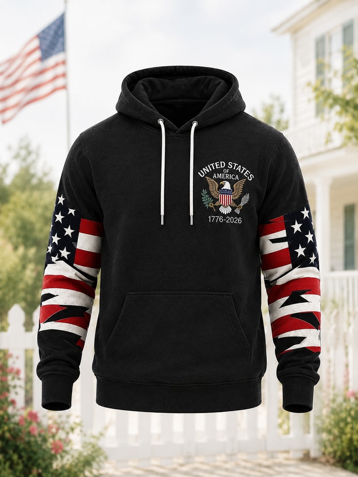United States Patriotic Eagle Graphic Hoodie