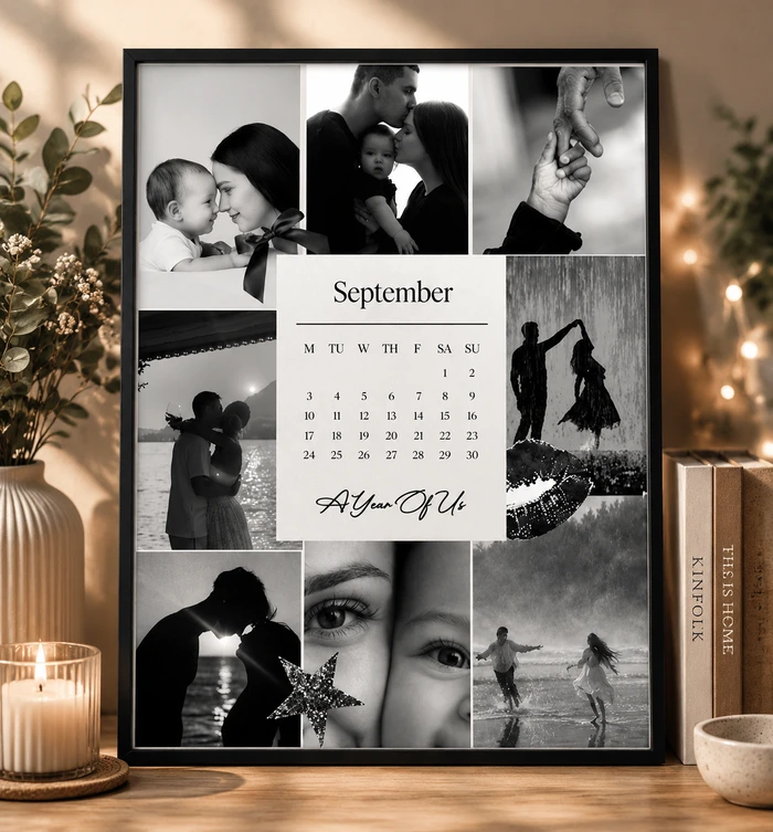 Personalized Monthly Calendar Memory Wall Art