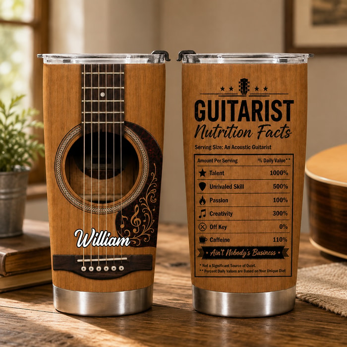 To My Incredible Musician, Let Your Music Soar, Guitar Design, Custom Tumbler, Gift For Musicians And Guitar Lovers 20oz